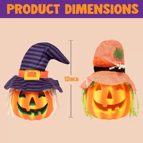 JOYIN 6 Pcs Light Up Pumpkins Decor Jack O Lantern Halloween Decorations Outdoor Indoor Decor JackoLantern Foam Pumpkin Large Trick Or Treat Bucket Party Favors Supplies