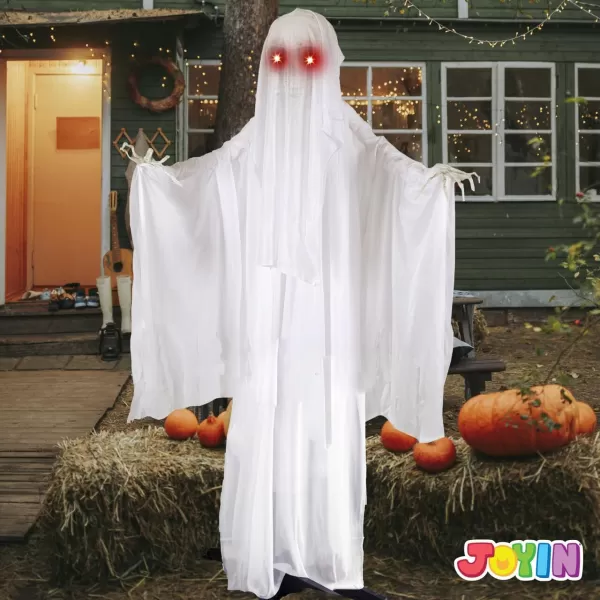 JOYIN 67quot Halloween Decorations Outdoor Life Size Animatronics Grim Reaper with Chain SoundActived Halloween Party Decoration with Creepy Sound Scary Haunted House Props for Garden Yard LawnSkeleton