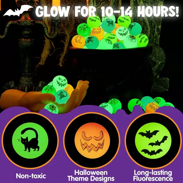 JOYIN 72 PCS Halloween Bouncy Balls Glow in The Dark Bouncing Balls Eyeballs for Halloween Party Favors Decorations Halloween Goodie Bag fillers Trick or Treating School Classroom Game Prizes