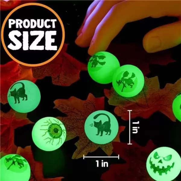 JOYIN 72 PCS Halloween Bouncy Balls Glow in The Dark Bouncing Balls Eyeballs for Halloween Party Favors Decorations Halloween Goodie Bag fillers Trick or Treating School Classroom Game Prizes
