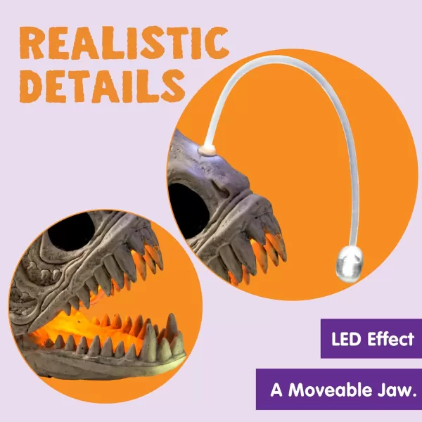 JOYIN Halloween Skeleton Fish with LED Eye for Halloween Decoration Graveyard Decorations IndoorOutdoor Spooky Scene