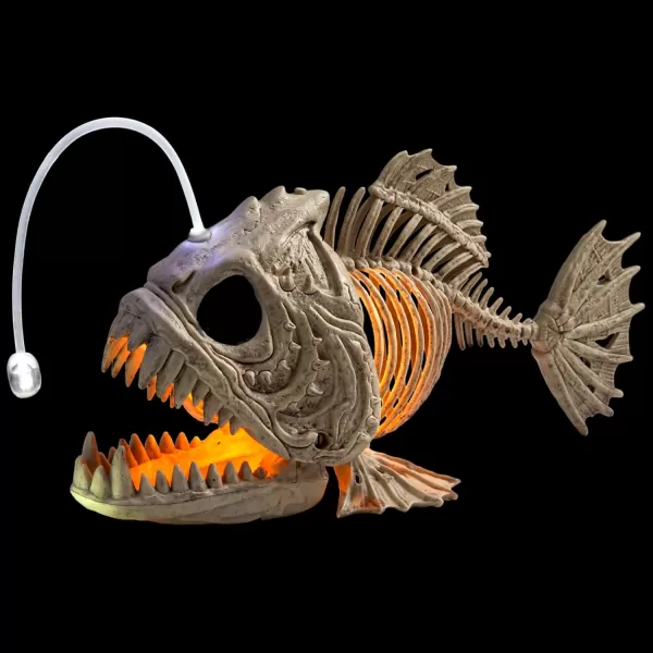 JOYIN Halloween Skeleton Fish with LED Eye for Halloween Decoration Graveyard Decorations IndoorOutdoor Spooky Scene