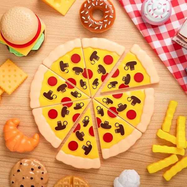 JOYIN Play Food Set 135 Pieces Play Kitchen Set for Market Educational Pretend Play Food Playset Kids Toddlers Toys Kitchen Accessories Fake Food Party Favor Christmas Stocking Stuffers