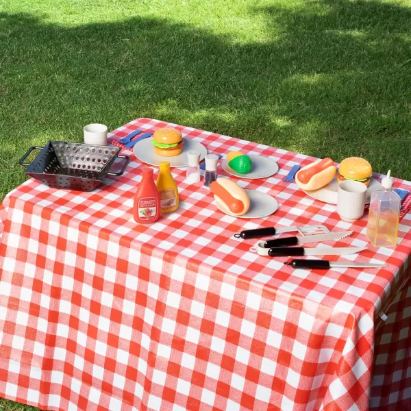 27 PCS Kids BBQ Grill Playset Backyard Barbecue Play Grill Toy Set for ToddlersPlay Food Sets for Kids Kitchen