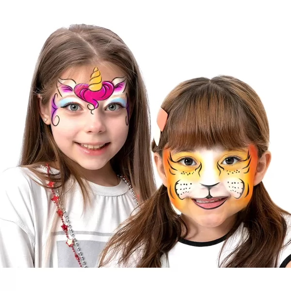 42PCS Face and Body Paint Crayons Face Painting Kit Safe and NonToxic Ultimate Party Pack Including 14 Metallic Colors for Birthday Makeup Party Supplies Festivals Gifts for Kids Girls Boys