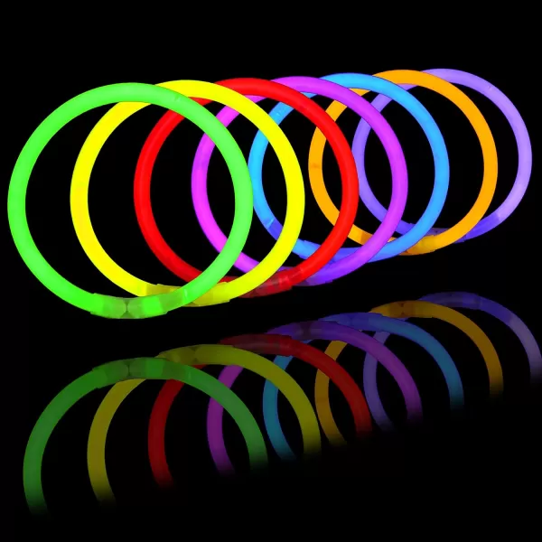 JOYIN 144 Pcs Glow Sticks Bulk 8quot Bracelets Necklaces Glow in the Dark Neon Easter FootballHalloween Party Supplies Pack