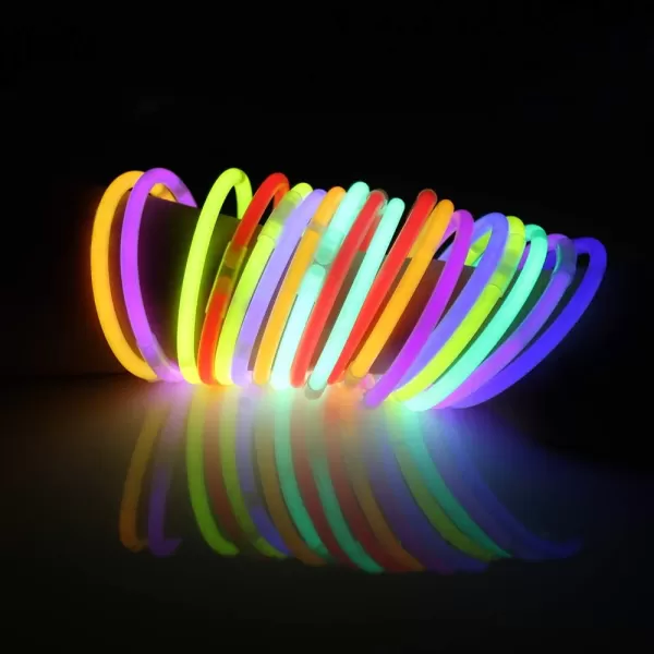 JOYIN 144 Pcs Glow Sticks Bulk 8quot Bracelets Necklaces Glow in the Dark Neon Easter FootballHalloween Party Supplies Pack