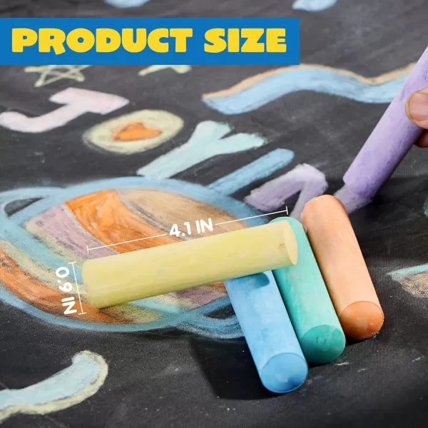 JOYIN 180 PCS Washable Sidewalk Chalks Set in 20 Colors NonToxic Jumbo Chalk for Outdoor Art Play Painting on Chalkboard Blackboard and Playground