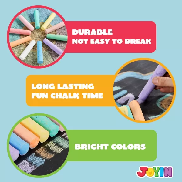 JOYIN 180 PCS Washable Sidewalk Chalks Set in 20 Colors NonToxic Jumbo Chalk for Outdoor Art Play Painting on Chalkboard Blackboard and Playground