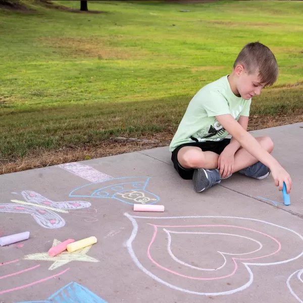 JOYIN 180 PCS Washable Sidewalk Chalks Set in 20 Colors NonToxic Jumbo Chalk for Outdoor Art Play Painting on Chalkboard Blackboard and Playground