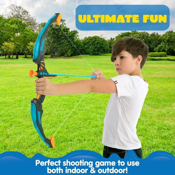 JOYIN 2 Pack Bow and Arrow Archery Toy Set for Kids Light Up Archery Play Set with 2 Luminous Bows 18 Suction Cups Arrows 6 Targets and 2 QuiversBlack