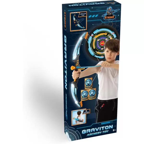JOYIN 2 Pack Bow and Arrow Archery Toy Set for Kids Light Up Archery Play Set with 2 Luminous Bows 18 Suction Cups Arrows 6 Targets and 2 QuiversBlack