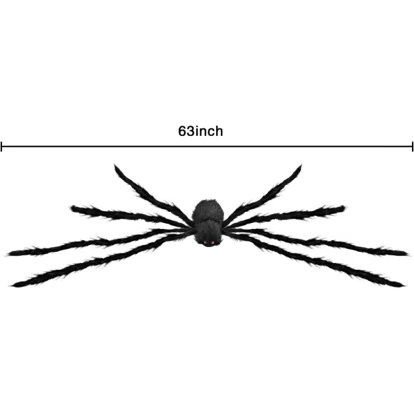 JOYIN 3 Pack 5ft Halloween Spiders Decoration Outdoor Halloween Giant Spider Decor Outside Large Fake Black Spider Huge Realistic Hairy Spiders for Indoor Haunted House Prop Yard Lawn Garden Decor