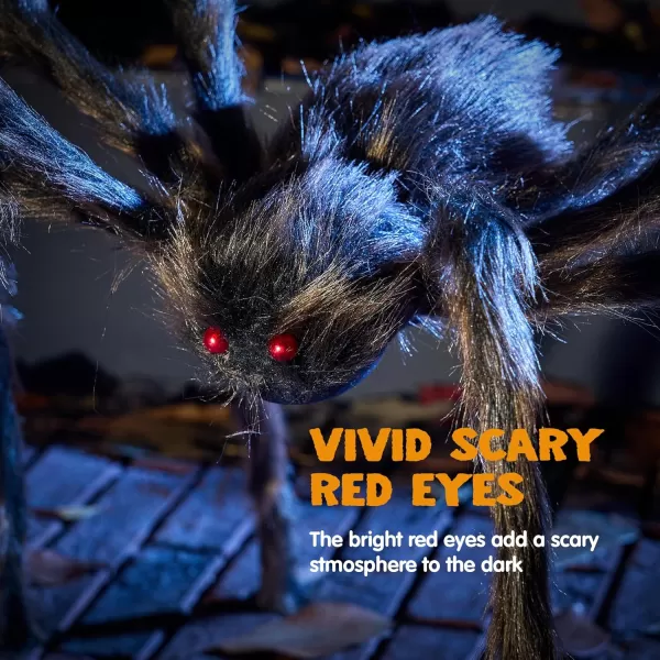 JOYIN 5 Ft Halloween Outdoor Decorations Giant Spider Large Hairy Spider Halloween Decor Outside Huge Fake Spider Props for Yard Lawn Haunted Houses Decoration BrownBrown