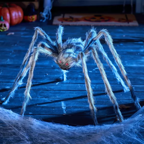 JOYIN 5 Ft Halloween Outdoor Decorations Giant Spider Large Hairy Spider Halloween Decor Outside Huge Fake Spider Props for Yard Lawn Haunted Houses Decoration BrownGray