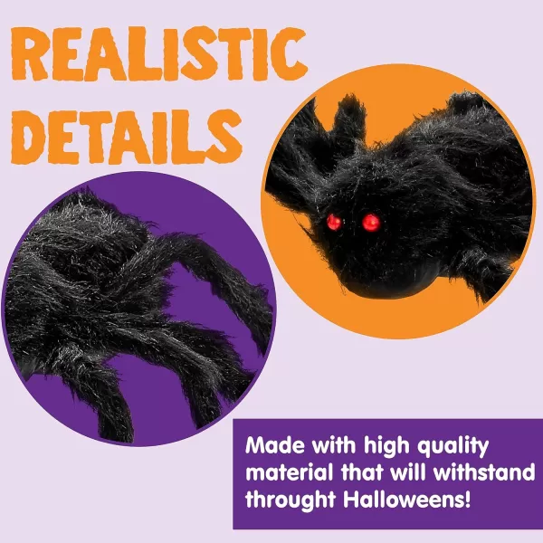 JOYIN 5 Ft Halloween Outdoor Decorations Giant Spider Large Hairy Spider Halloween Decor Outside Huge Fake Spider Props for Yard Lawn Haunted Houses Decoration BrownBlack