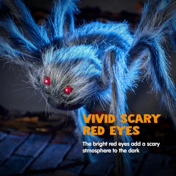 JOYIN 5 Ft Halloween Outdoor Decorations Giant Spider Large Hairy Spider Halloween Decor Outside Huge Fake Spider Props for Yard Lawn Haunted Houses Decoration BrownGray