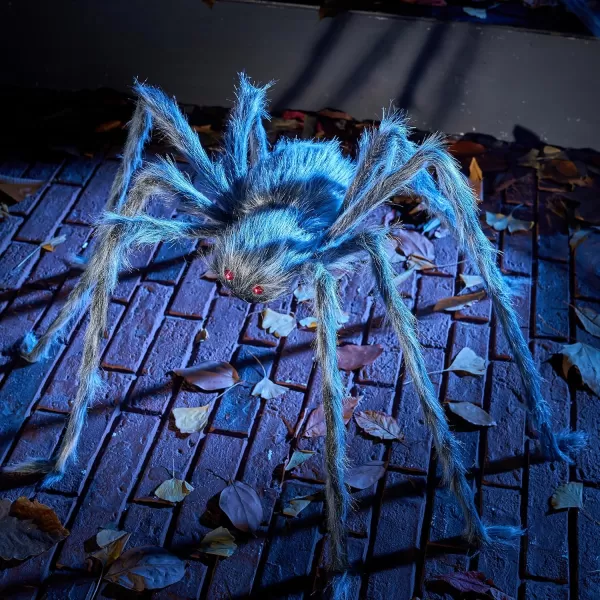JOYIN 5 Ft Halloween Outdoor Decorations Giant Spider Large Hairy Spider Halloween Decor Outside Huge Fake Spider Props for Yard Lawn Haunted Houses Decoration BrownGray
