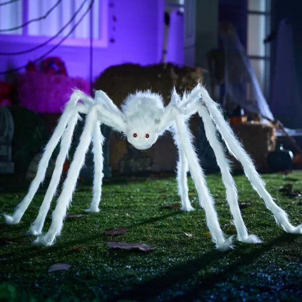 JOYIN 5 Ft Halloween Outdoor Decorations Giant Spider Large Hairy Spider Halloween Decor Outside Huge Fake Spider Props for Yard Lawn Haunted Houses Decoration BrownWhite