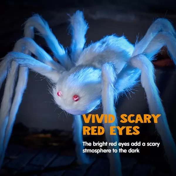 JOYIN 5 Ft Halloween Outdoor Decorations Giant Spider Large Hairy Spider Halloween Decor Outside Huge Fake Spider Props for Yard Lawn Haunted Houses Decoration BrownWhite