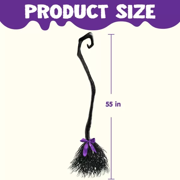 JOYIN 55 Witch Broom with Ribbons for Kids Halloween Witches Broomstick Costume Parties Photo Booth Accessory Halloween Decorations