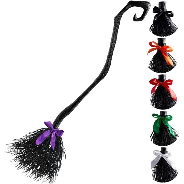 JOYIN 55 Witch Broom with Ribbons for Kids Halloween Witches Broomstick Costume Parties Photo Booth Accessory Halloween Decorations