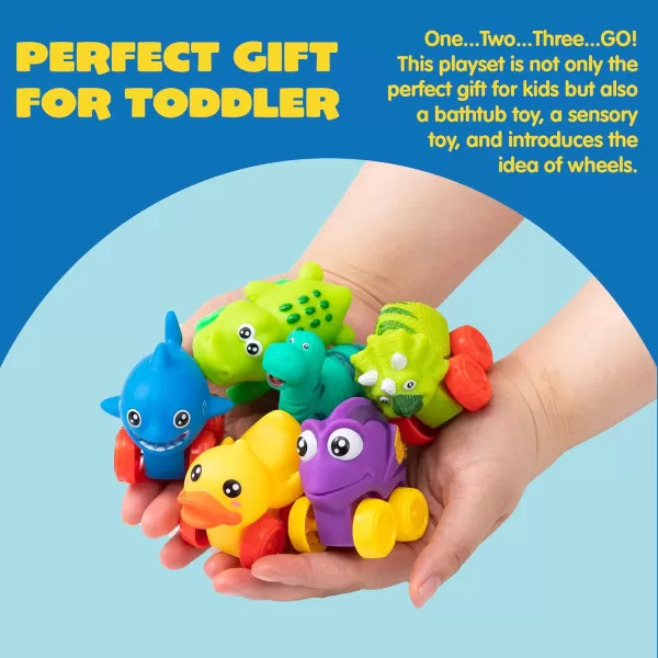 JOYIN Animal Cars Soft Rubber Car Set Toy Baby Mini Toy Vehicles Bath Toy Car for Boys and Girls Babies Christmas Birthday Gift Summer Beach and Pool Activity Party Favors for KidsAnimals