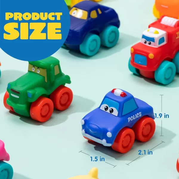 JOYIN Animal Cars Soft Rubber Car Set Toy Baby Mini Toy Vehicles Bath Toy Car for Boys and Girls Babies Christmas Birthday Gift Summer Beach and Pool Activity Party Favors for KidsTransportations