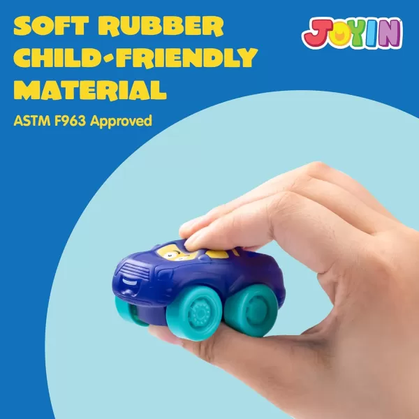 JOYIN Animal Cars Soft Rubber Car Set Toy Baby Mini Toy Vehicles Bath Toy Car for Boys and Girls Babies Christmas Birthday Gift Summer Beach and Pool Activity Party Favors for KidsTransportations