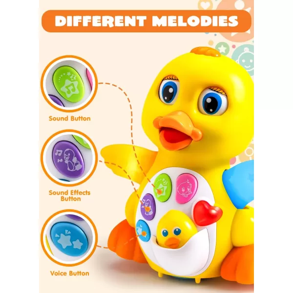 JOYIN Baby Toys Duck Infant Musical Toys 18 Months Tummy Time Toys with Music ampamp Lights Light Up Learning Toys Dancing Crawling Baby Toy Baby Easter Basket Stuffers Gifts