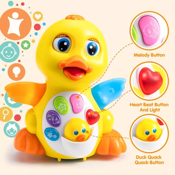 JOYIN Baby Toys Duck Infant Musical Toys 18 Months Tummy Time Toys with Music ampamp Lights Light Up Learning Toys Dancing Crawling Baby Toy Baby Easter Basket Stuffers Gifts