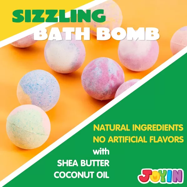 JOYIN Bath Bombs for Kids with Mochi Squishy Toy 12 Pack Bubble Bath Bombs with Surprise Toy Inside Natural Essential Oil SPA Bath Fizzies Set Party Favors for Boys Girls Birthday GiftsMochi Squishy Bath Bombs