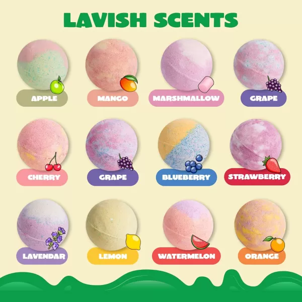 JOYIN Bath Bombs for Kids with Mochi Squishy Toy 12 Pack Bubble Bath Bombs with Surprise Toy Inside Natural Essential Oil SPA Bath Fizzies Set Party Favors for Boys Girls Birthday GiftsMochi Squishy Bath Bombs
