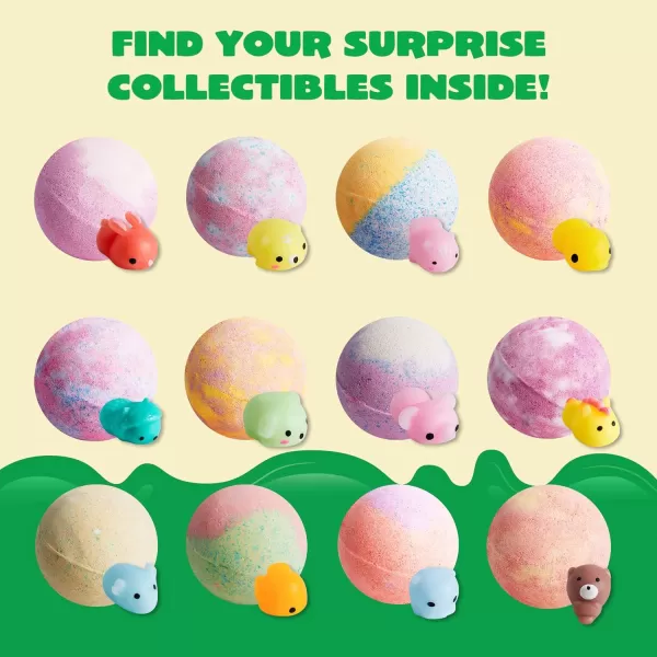 JOYIN Bath Bombs for Kids with Mochi Squishy Toy 12 Pack Bubble Bath Bombs with Surprise Toy Inside Natural Essential Oil SPA Bath Fizzies Set Party Favors for Boys Girls Birthday GiftsMochi Squishy Bath Bombs