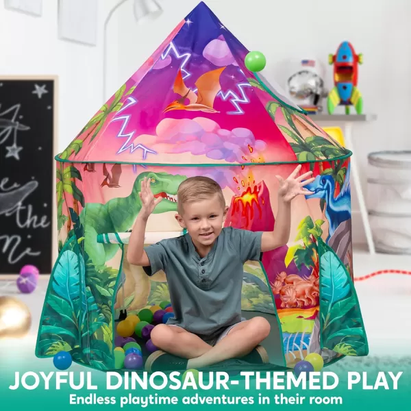 JOYIN Dinosaur Play Tent for Kids Pop Up Play Tent for Boys ampamp Girls Kids Indoor Outdoor Dinosaur Playhouse Tent Set for Toddlers BirthdayDinosaur Tent