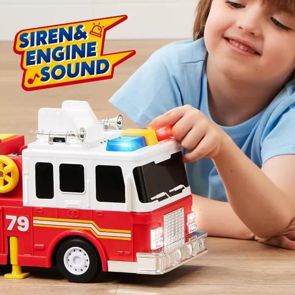 JOYIN Extra Large 33inch Ladder Fire Truck Toy for Kids 3  Lights Sirens Hose Pump