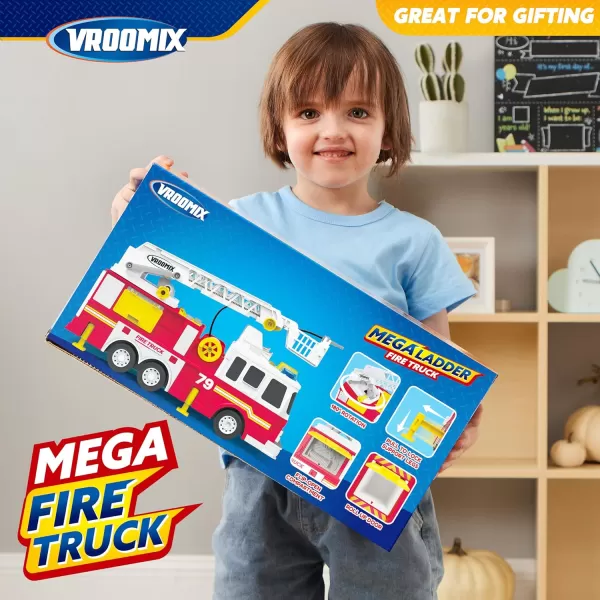 JOYIN Extra Large 33inch Ladder Fire Truck Toy for Kids 3  Lights Sirens Hose Pump