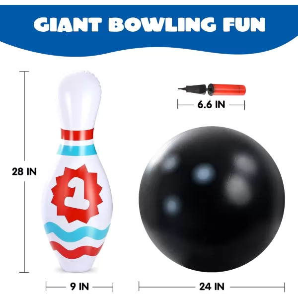 JOYIN Giant Inflatable Bowling Set for Kids and Adults Christmas Birthday Party Games Kids Education Motor Skills ToysEducational Bowling