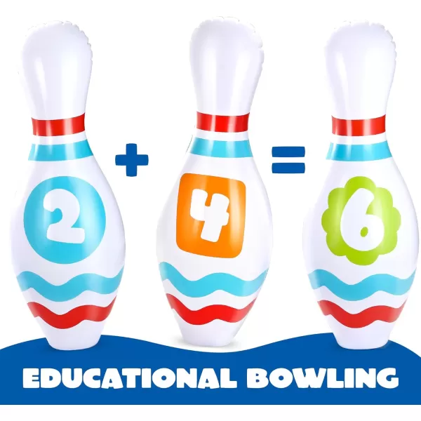 JOYIN Giant Inflatable Bowling Set for Kids and Adults Christmas Birthday Party Games Kids Education Motor Skills ToysEducational Bowling