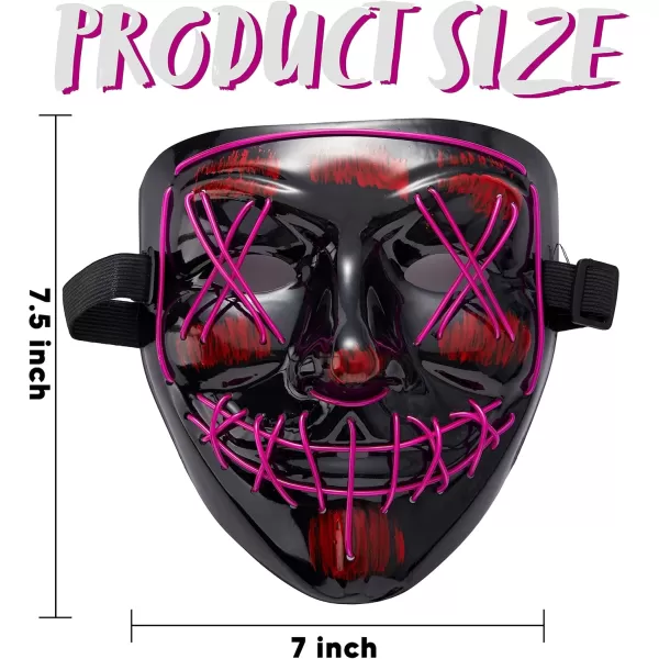 JOYIN Halloween Led Mask Light Up Scary Mask and Gloves for Cosplay Costume purple ampamp Green Glow in The Dark MaskPurple