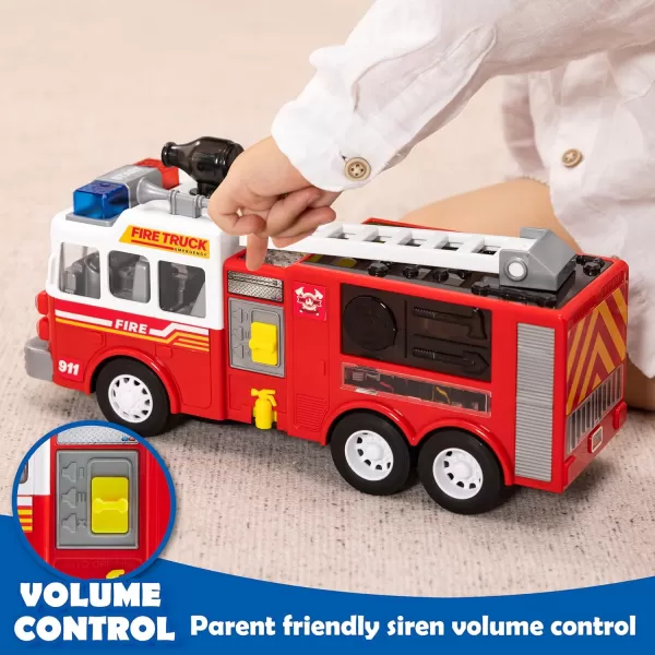 JOYIN LED Fire Truck Toy for Toddlers  LED Projections ampamp Sirens Bump and Go Fire Engine Trucks with Mode Switch ampamp Volume Control BoysampampGirls Firetruck Kids Birthday