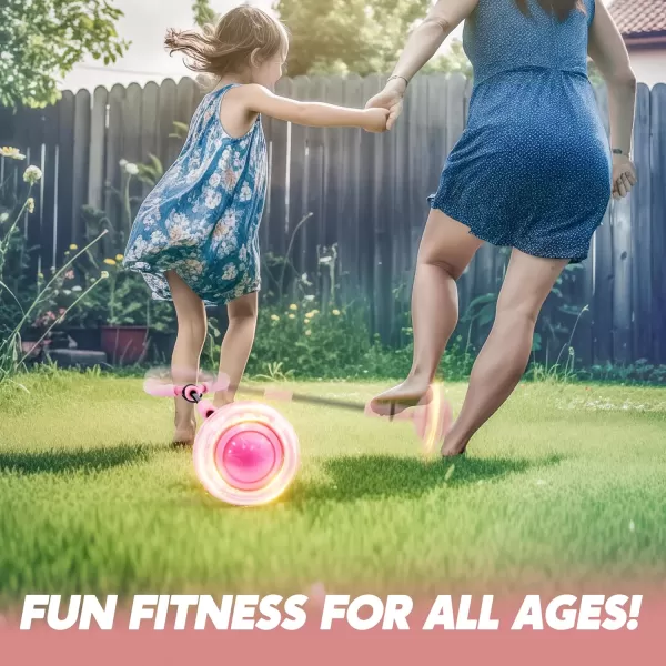 JOYIN Pink Ankle Skip Ball with Flashing Lights Skip it Toy for Kids Indoor ampamp Outdoor Flashing Swing Ball Foldable Sports Toy Birthday Gifts for Kids 3 4 5 