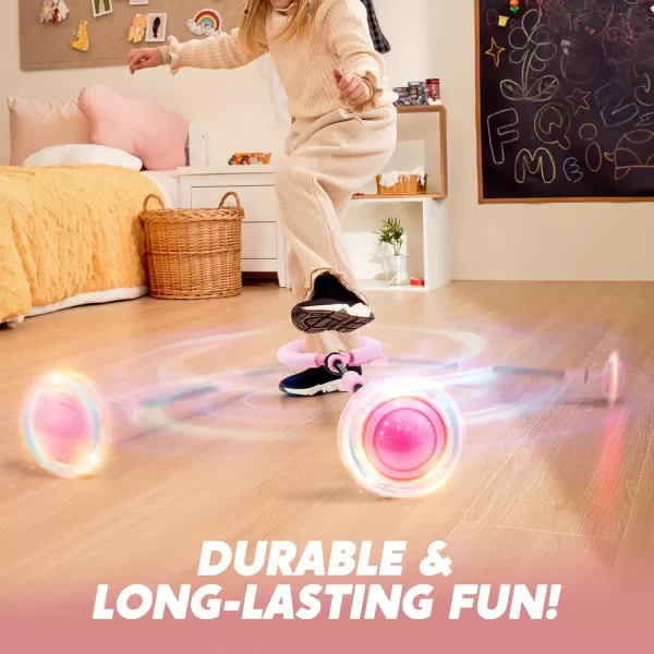 JOYIN Pink Ankle Skip Ball with Flashing Lights Skip it Toy for Kids Indoor ampamp Outdoor Flashing Swing Ball Foldable Sports Toy Birthday Gifts for Kids 3 4 5 