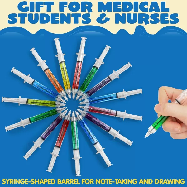 JOYIN Syringe Pens Bulk Party Favors 36pk Retractable Fun Nurse Pens Multi Color Novelty Pens Nursing School Supplies Halloween Party Favors