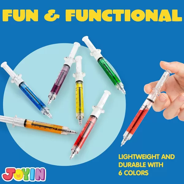JOYIN Syringe Pens Bulk Party Favors 36pk Retractable Fun Nurse Pens Multi Color Novelty Pens Nursing School Supplies Halloween Party Favors