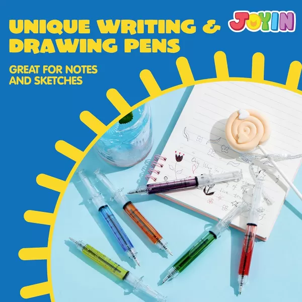 JOYIN Syringe Pens Bulk Party Favors 36pk Retractable Fun Nurse Pens Multi Color Novelty Pens Nursing School Supplies Halloween Party Favors