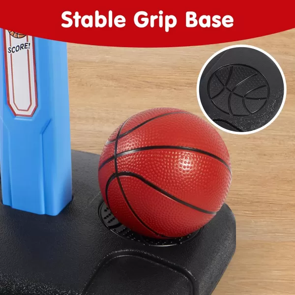 JOYIN Toddler Basketball Arcade Game Set Adjustable Basketball Goal with 4 Balls for Kids Indoor Outdoor Play Carnival Games Christmas Birthday Gift for Boys Girls Age 1 and Up  Air Pump IncludedBlue and Orange
