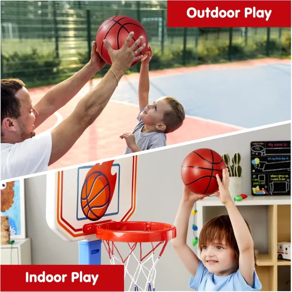 JOYIN Toddler Basketball Arcade Game Set Adjustable Basketball Goal with 4 Balls for Kids Indoor Outdoor Play Carnival Games Christmas Birthday Gift for Boys Girls Age 1 and Up  Air Pump IncludedBlue and Orange