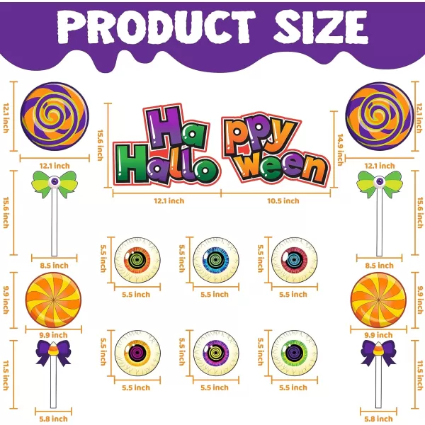 JOYIN Trunk Or Treat Car Decorations Kit for SUV Halloween Decorations Outdoor Decor Lollipops Candy Land Happy Halloween Balloons Car Stickers Door Archway Entryway Haunted House Banner Paper Fans