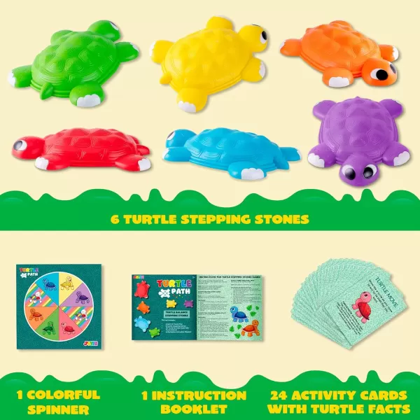 JOYIN Turtle Balance Stepping Stones 6 Pcs Kids Turtle Jumping Stones Steps Stones Up to 265 Ibs Toddler Obstacle Course Coordination Game Toys for Ages 3 Years and UP Indoor or Outdoor Play
